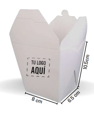 Caja tipo Comida China 8x6.5x10.5 Blanco