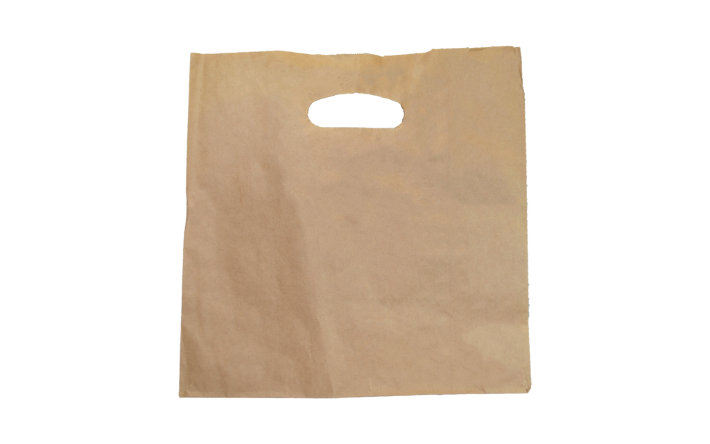Bolsa de kraft con asa recortada