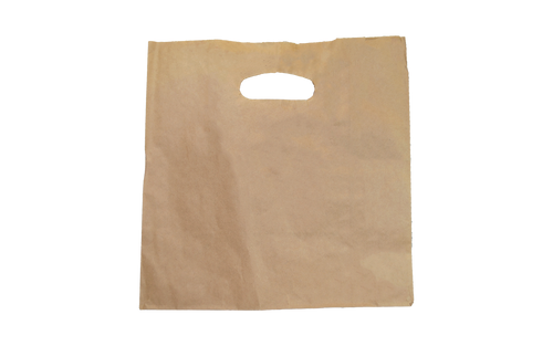 Bolsa de kraft con asa recortada