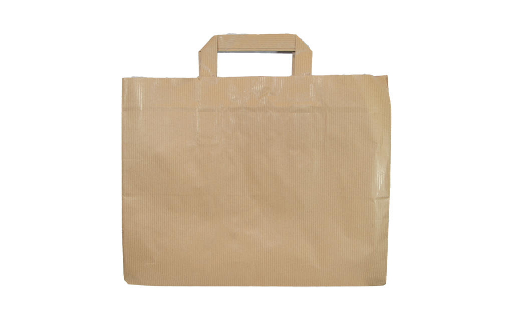Bolsa de kraft con asa plana