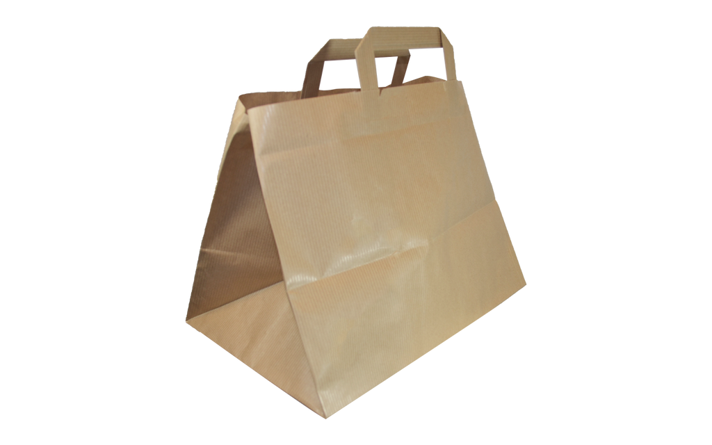 Bolsa de kraft con asa plana