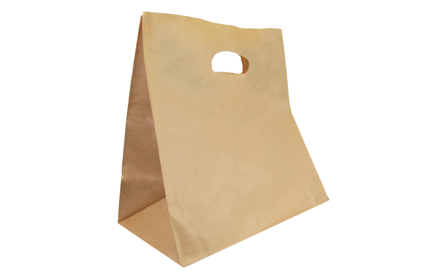 Bolsa de kraft con asa recortada